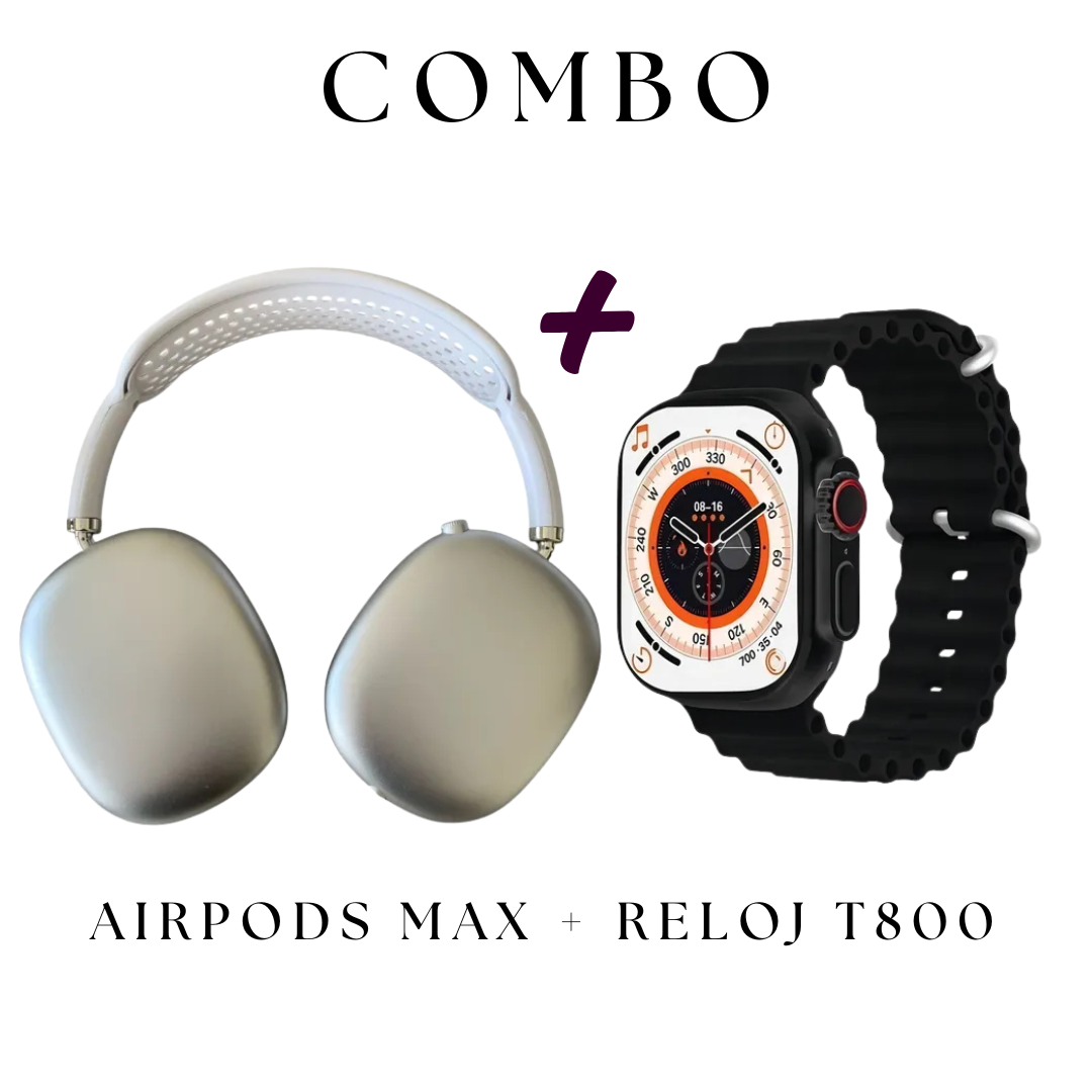 Combo Airpods Max + Reloj T800 Ultra 8